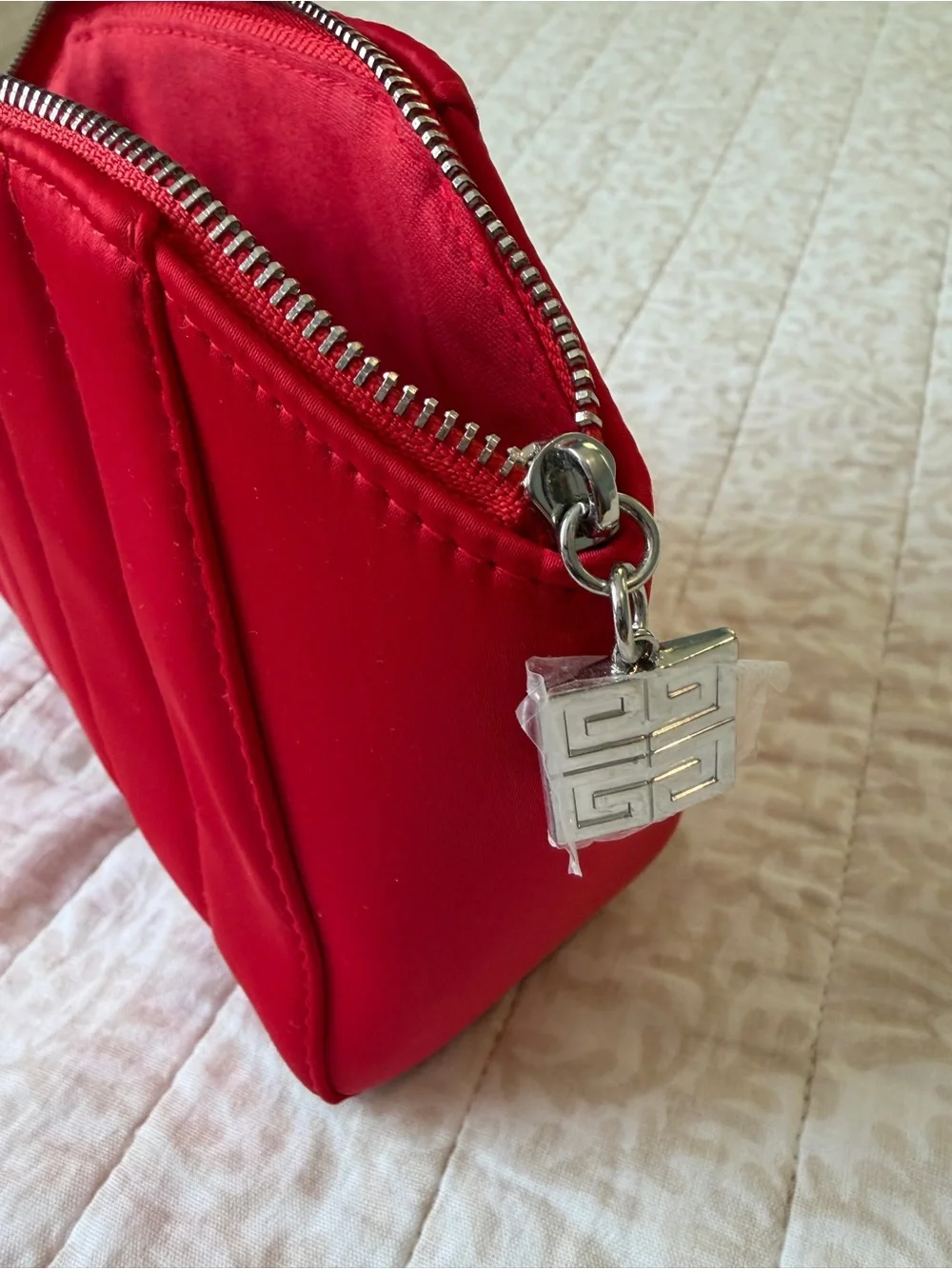 Givenchy Red Quilted Cosmetic Pouch
